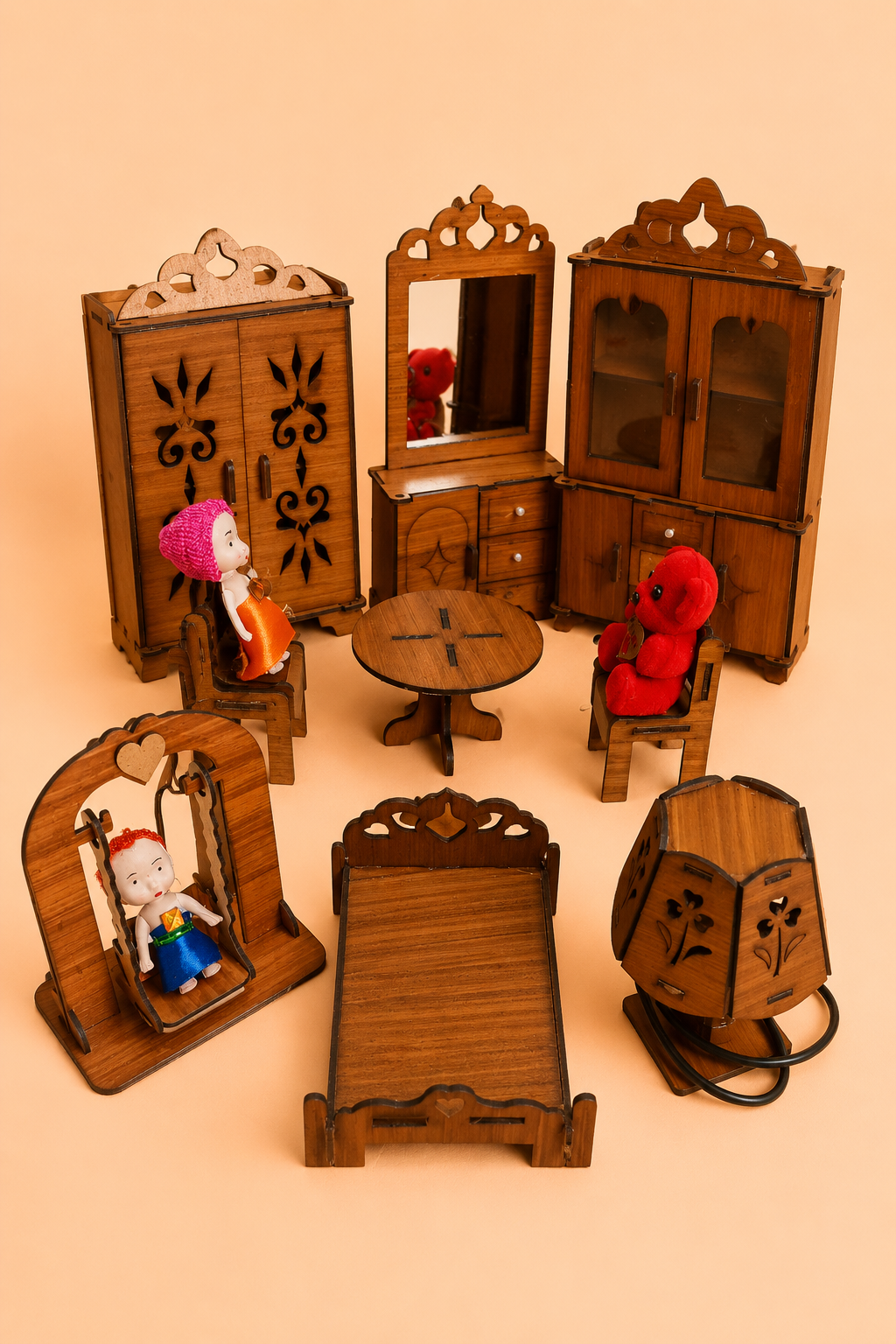 Wooden Dollhouse Furniture Set ✨