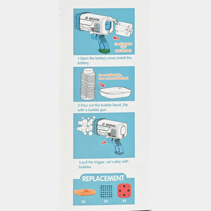 Space Rocket Bazooka Bubble Gun Electric