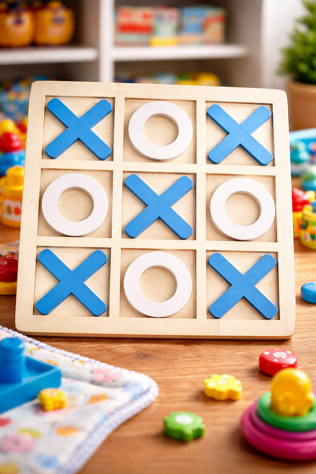 3D Wooden Tic-Tac-Toe Puzzle