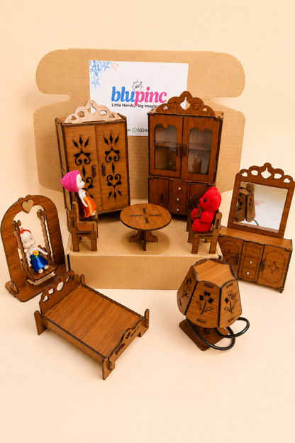 Wooden Dollhouse Furniture Set ✨
